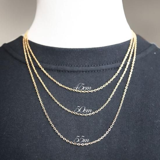 316L あずきチェーンネックレス | 金アレ対応 - アクセサリー