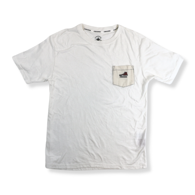 【ポケットTシャツ】コンバースユーズドポケットTシャツ：ホワイト