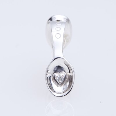 SILVER SPOON BABY RING WITH BIRTHSTONE - MARCH -