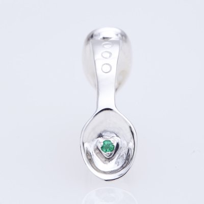 SILVER SPOON BABY RING WITH BIRTHSTONE - MAY -