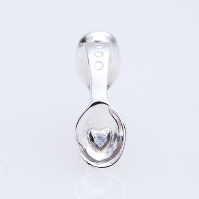 SILVER SPOON BABY RING WITH BIRTHSTONE - JUNE -