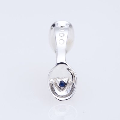 SILVER SPOON BABY RING WITH BIRTHSTONE - SEPTEMBER -