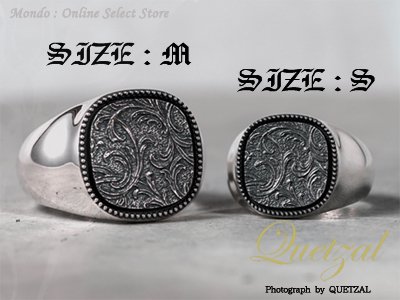 Scroll Signet Ring ピンキー7号 quetzal - アクセサリー