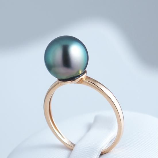 最終価格 黒蝶真珠 白蝶真珠 ケシパール リング K18 12.5~13号 黒蝶 - Nishinoripearl