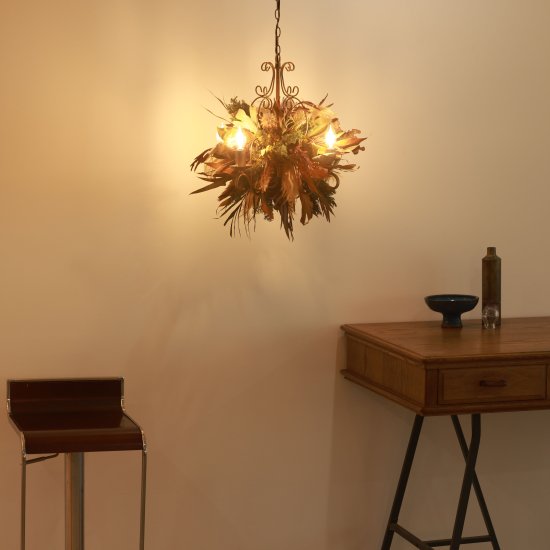 LEDシャンデリア 4灯 Natural＆Modern ダークブラウン - 天井照明