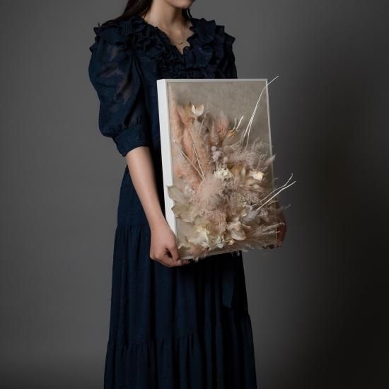 ひさc花 HYAKKA STYLE】 FRAME ver.｜ホワイト×サーモンピンク｜024