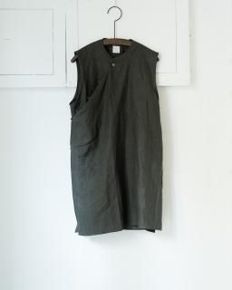 SP / 1/60 LINEN / HUE BLOUSE NO SLEEVE col.Green