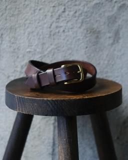 Martin Faizey / 1.0inch WEST END BUCKLE SADDLE LEATHER BELT col.Dk Havana