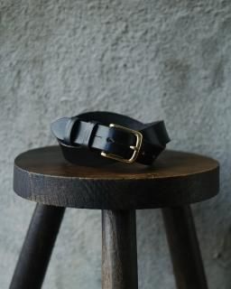 Martin Faizey / 1.0inch WEST END BUCKLE SADDLE LEATHER BELT col.Black