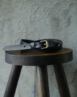 Martin Faizey / 0.75inch Roller Buckle Light Weight Bridle Belt col.Black