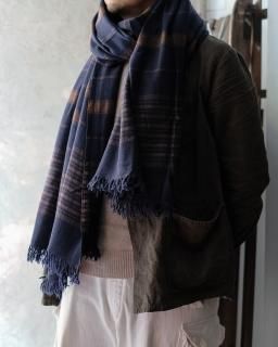 Khadi and Co / Wool Blanket col.Navy / Rust