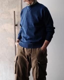PHIGVEL / W/L CREWNECK KNIT col.Ink Blue