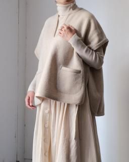 Nikki ESSENTIAL PIECES / Felting Wool Poncho (Sleepy PEOPLE Exclusive Model) col.Ecru