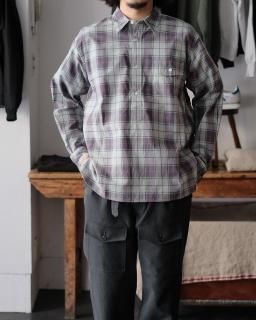 PHIGVEL / CAMBRIC CHECK PULLOVER LS SHIRT col.Purple  Mint