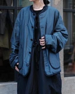 OLDMAN'S TAILOR / NO COLLAR R-L BLOUSON col.Blue