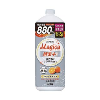 （まとめ）ライオン CHARMY Magica酵素プラス フルーティオレンジの香り つめかえ用 大型 880ml 1本 【×5セット】