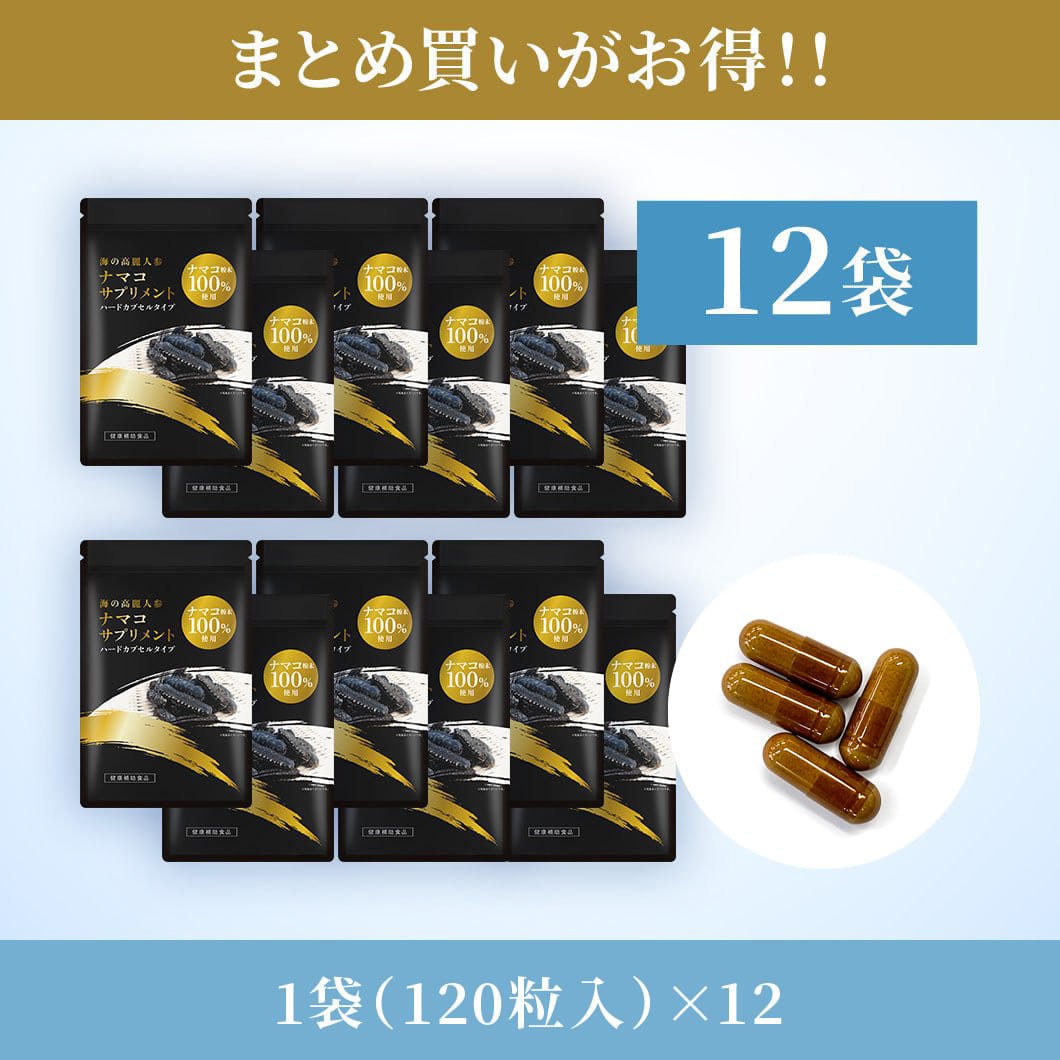 ナマコサプリメント ナマコ粉末100%使用 12袋　まとめ買いお買い得品！ - 海の恵み健康食品株式会社