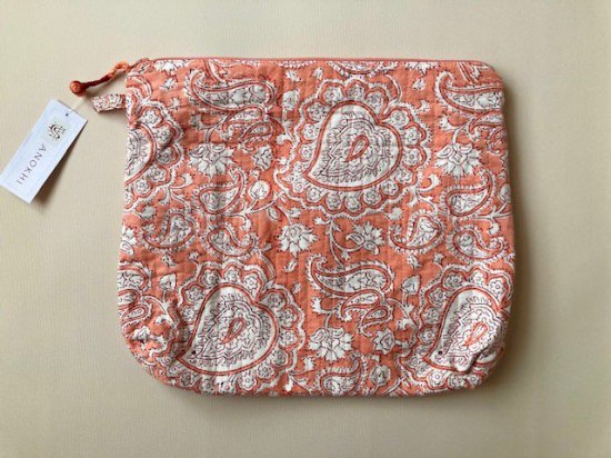 Block Print Pouch L Pink