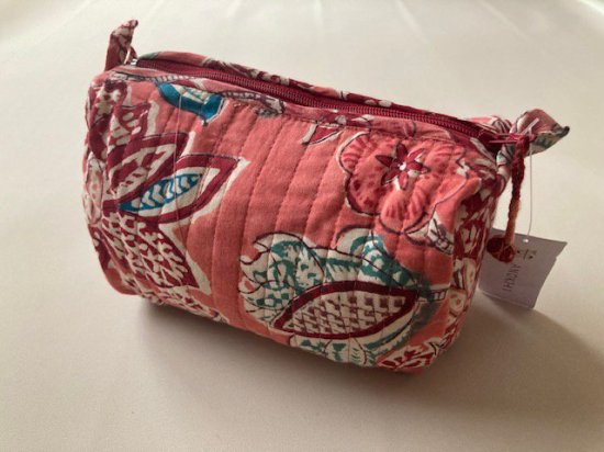 Block Print Pouch S Pink