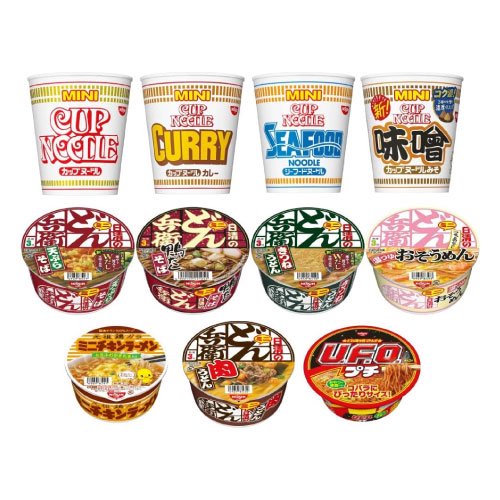 カップ麺 ミニ 詰め合わせ 18種 PSJバラエティBOX（カップヌードル 4種/どん兵衛 5種/キチンラーメン/UFO/マルちゃん 4種/ワンタン  3種）ランダムセット 大容量 保存食 - BULK