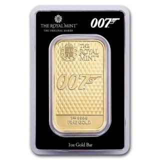 イギリス ジェームズ・ボンド 『007 ダイヤモンドは永遠に』1オンス ゴールドバー ブリスターケース 限定5,000本