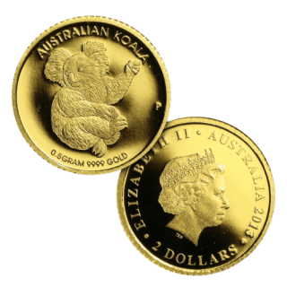 2013オーストラリア 『ミニコアラ』0.5g 金貨 カプセルケース付き 新品