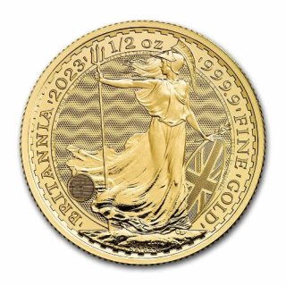 2023 イギリス ブリタニア金貨 地金型 1/2オンス 新品 クリアケース付