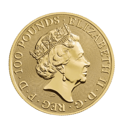 2019イギリス『クィーンズビースト・エアレー』1オンス（31.1g）地金型金貨 カプセルケース付 新品｜恵比寿コイン