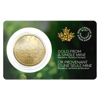 2022 カナダ『ゴールドメイプル』1オンス 特別版 Meliadine 鉱山産（31.1g）地金型金貨 カプセルケース付 新品