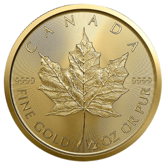 2023 カナダ メイプルリーフ 1/2オンス 地金型金貨 クリアケース付 新品未使用  