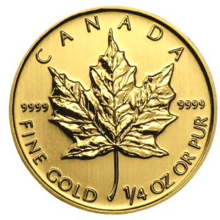 2013 カナダ メイプルリーフ 1/4オンス 地金型金貨 クリアケース付 新品未使用  