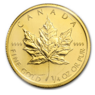 2009 カナダ メイプルリーフ 1/4オンス 地金型金貨 クリアケース付 新品未使用  
