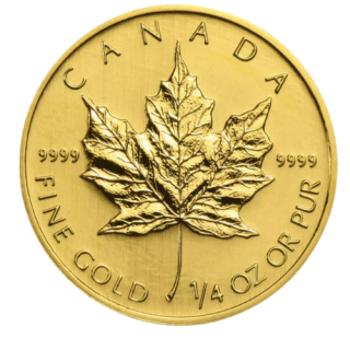 2005 カナダ メイプルリーフ 1/4オンス 地金型金貨 クリアケース付 新品未使用  