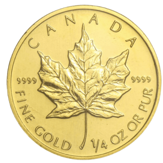 2001 カナダ メイプルリーフ 1/4オンス 地金型金貨 クリアケース付 新品未使用  