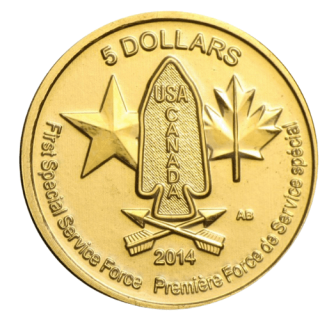 2014 カナダ メイプルリーフ 1/10オンス 悪魔の旅団 地金型金貨 クリアケース付 新品未使用  