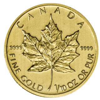 2013 カナダ メイプルリーフ 1/10オンス 地金型金貨 クリアケース付 新品未使用  