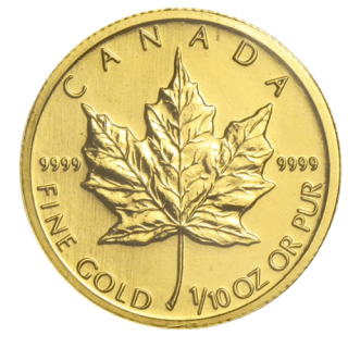 2010 カナダ メイプルリーフ 1/10オンス 地金型金貨 クリアケース付 新品未使用  