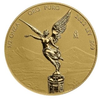 2022 メキシコ リベルタード金貨 1/2オンス リザーブプルーフ 新品 クリアケース付