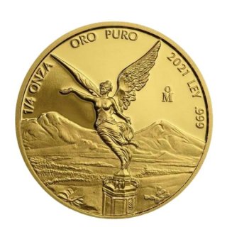 2021 メキシコ リベルタード金貨 1/4オンス 地金型 新品 クリアケース付