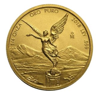 2018 メキシコ リベルタード金貨 1/4オンス 地金型
