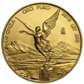 2010 メキシコ リベルタード金貨 1/4オンス 地金型 新品 クリアケース付