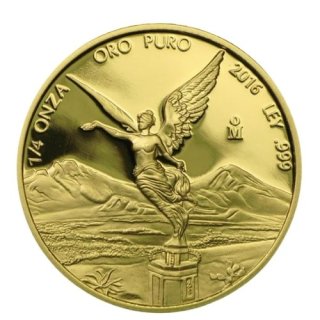 2016 メキシコ リベルタード金貨 1/4オンス プルーフ