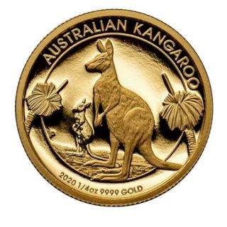 2020 オーストラリア カンガルー金貨   1/4オンス プルーフ金貨  専用箱入り 新品未使用  