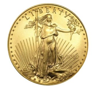 2005 アメリカ『ゴールドイーグル』 1オンス 地金型金貨 クリアケース付 新品未使用  