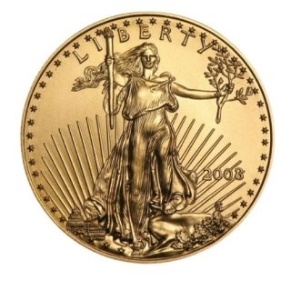 2008 アメリカ『ゴールドイーグル』  1/2オンス 地金型金貨 クリアケース付 新品未使用  