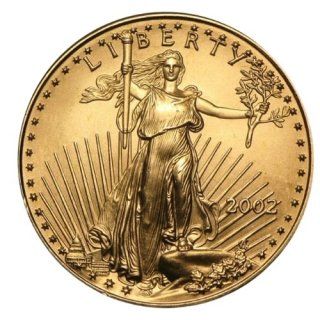 2002 アメリカ『ゴールドイーグル』  1/2オンス 地金型金貨 クリアケース付 新品未使用  