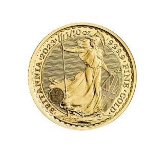 2023 イギリス ブリタニア金貨 チャールズ皇太子 地金型 1/10オンス 新品 クリアケース付