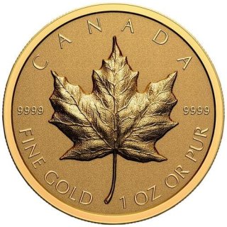 2022 カナダ『メイプル金貨』1オンス プルーフ金貨 超高浮き彫り 専用箱付 新品 限定600枚