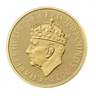 【新発売】2023 イギリス ブリタニア地金型金貨 チャールズ国王戴冠肖像 1オンス 新品 クリアケース付 