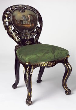 Papier mâché Chairc.1850 by Jennens and Bettridge Birminghum from V&A Collection